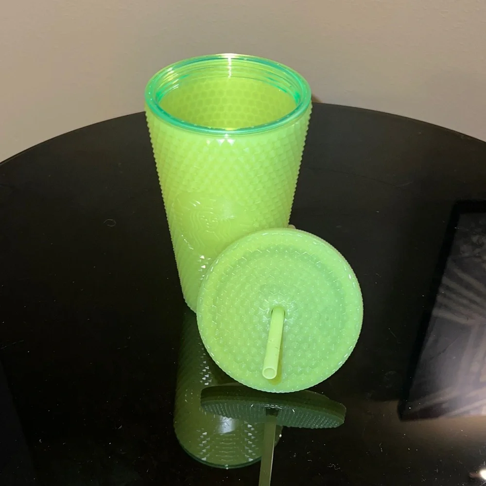 Starbucks 2022 Lemongrass Glow in the Dark Studded Tumbler 16oz Cold Cup New
